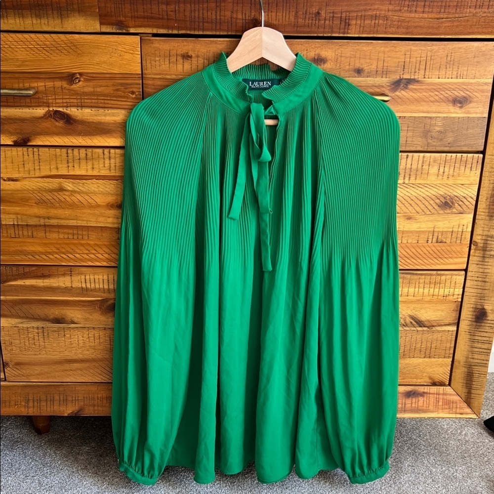 Lauren Ralph Lauren Pleated Tie-Neck Top Women’s